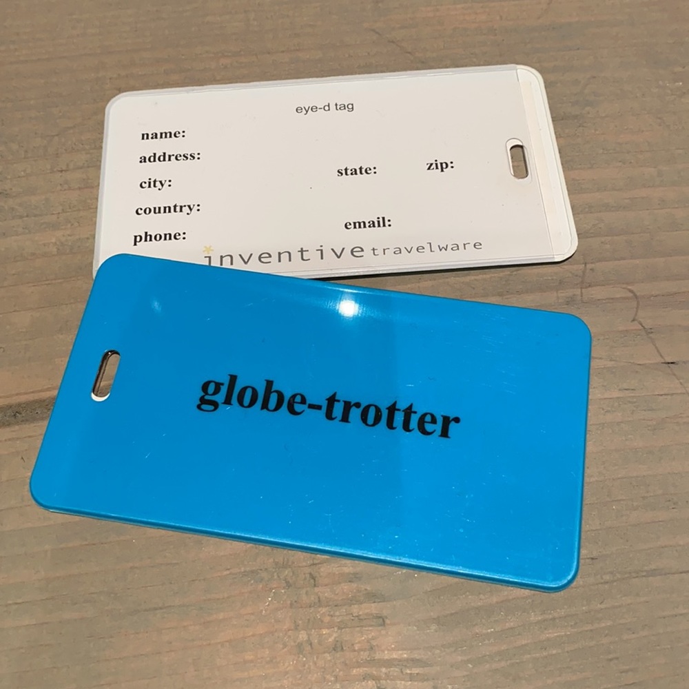 "globe-trotter" Luggage Tag - blue